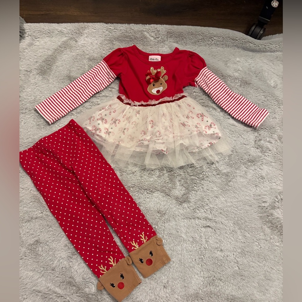 Little Lass Reindeer Holiday Outfit